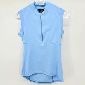 Canari Blue Sleeveless Cycling Top Zip Athletic Activewear Small Athleisure‎ Gym